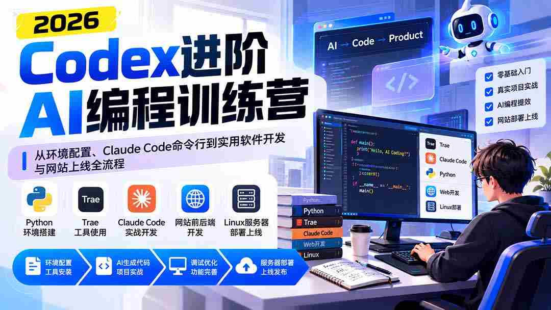 解码AI编程精英班：环境搭建、Claude Code实操至软件开发与网站部署全程攻略-有道网创