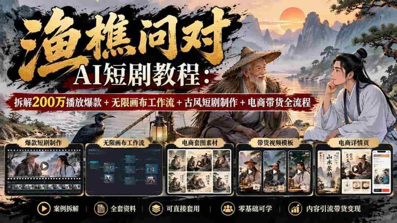 揭秘无水印AI短剧制作攻略:解锁200万播放爆款秘诀,探索无限画布与古风短剧创作,电商带货流程一网打尽-有道网创