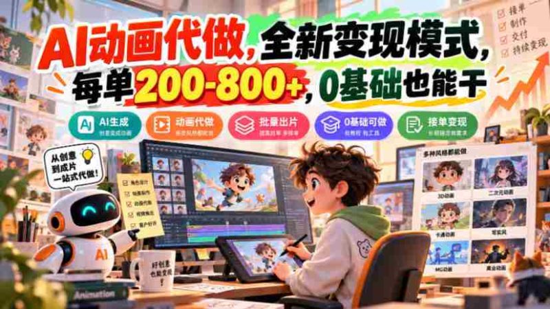 探秘AI动画制作新商机:无门槛创业,单价200至800,开启盈利新篇章-有道网创