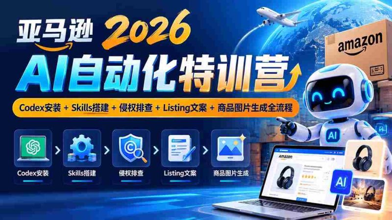 2026年亚马逊AI自动化特训营:10月集结,一网打尽Codex部署、Skills构建、版权审查、商品描述与图片制作全攻略-有道网创