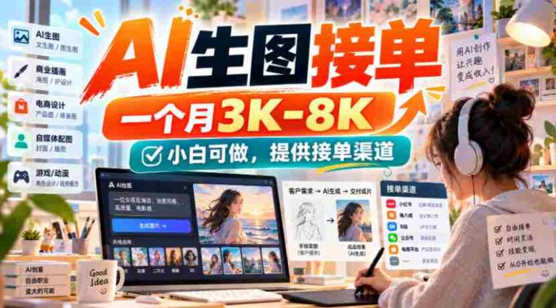 AI生图接单，一个月3K-8K，小白可做，提供接单渠道-有道网创
