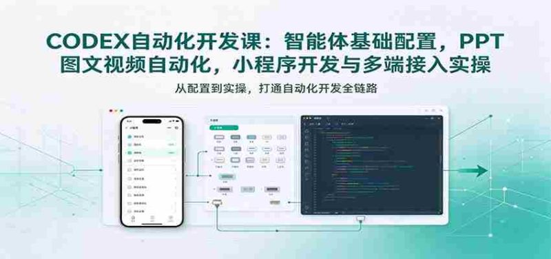 探索智能体奥秘:从基础配置到小程序开发,深度解析CODEX自动化课程实战技巧-有道网创