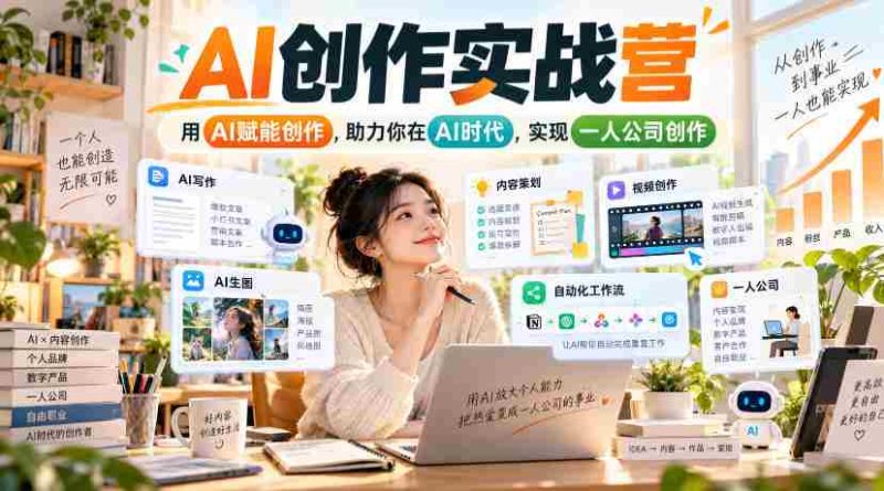 AI赋能创作训练营:打造个人创意工作室,引领AI时代独立创作潮流-有道网创