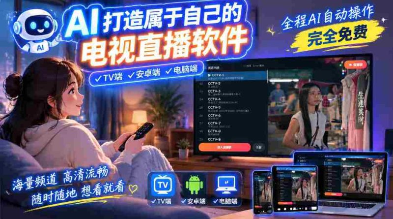 AI一键打造全平台直播软件,电脑、安卓、电视无缝兼容,免费体验流畅无卡,尽享直播新境界-有道网创