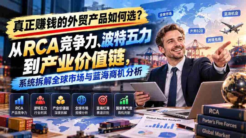 揭秘外贸B2B盈利利器:RCA竞争力解析、波特五力模型应用,全方位解析全球市场及产业价值链商机-有道网创
