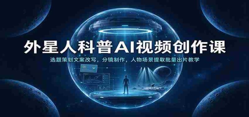 外星人科普AI视频创作课:选题策划文案改写,分镜制作,人物场景提取批量出片教学-有道网创