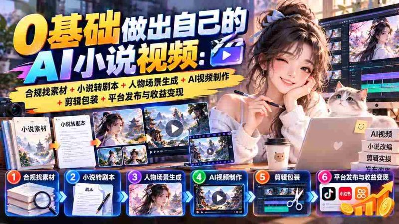 从零开始打造专属AI小说视频:合法搜集素材,小说改编剧本,塑造人物场景,AI视频创作,剪辑与包装,平台发布及收益转化-有道网创