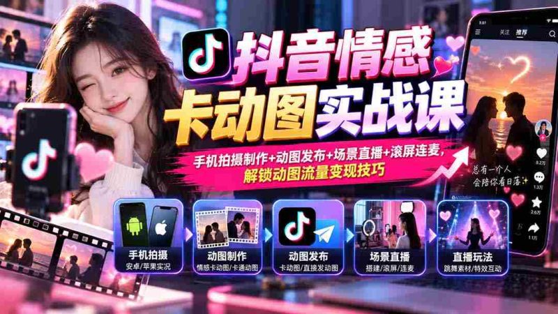 短视频情感元素动图制作指南：手机操作+动图发布全解析，直播连麦玩法解锁流量赚钱新途径-有道网创