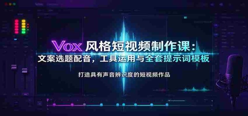 Vox风格短视频制作课:文案选题配音,工具运用与全套提示词模板-有道网创