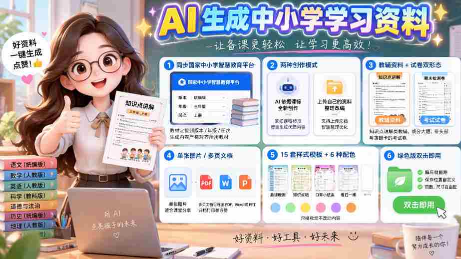 别再盲目选购教辅：紧跟国家中小学智慧平台，AI智能制作图文并茂的辅导资料与试卷-有道网创