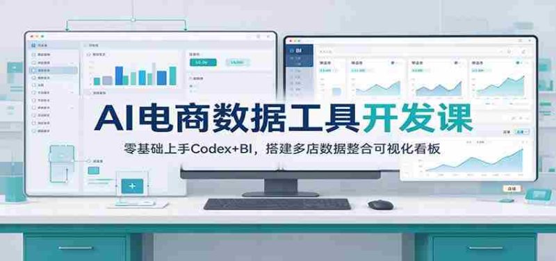 从零开始,掌握AI电商数据分析:Codex+BI工具,打造多店数据监控可视化平台-有道网创