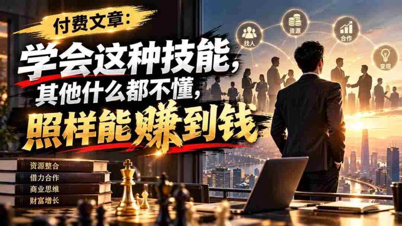 付费文章:学会这种技能,其他什么都不懂,照样能賺到钱-有道网创