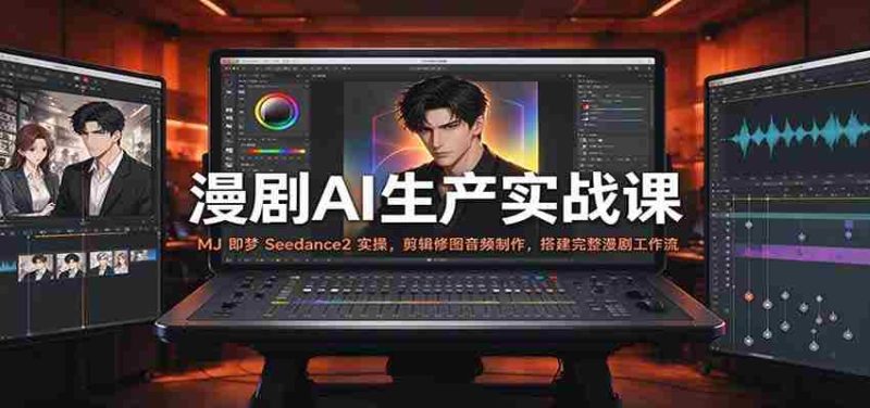漫剧AI生产实战课:MJ 即梦 Seedance2 实操,剪辑修图音频制作,搭建完整漫剧工作流-有道网创