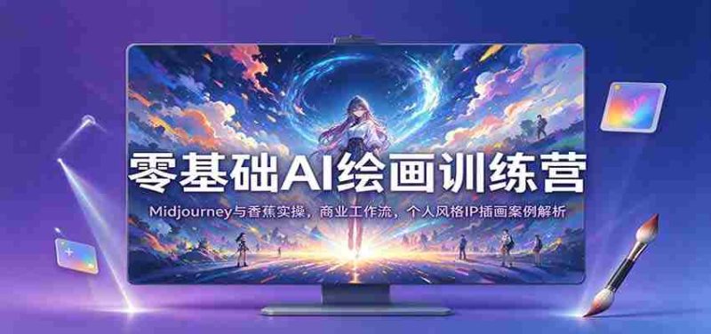 零基础AI绘画训练营:Midjourney与香蕉实操,商业工作流,个人风格IP插画案例解析-有道网创