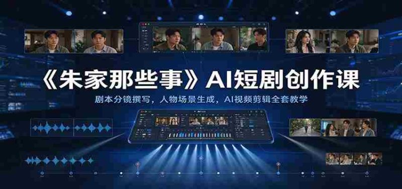 《朱家那些事》AI短剧创作课:剧本分镜撰写,人物场景生成,AI视频剪辑全套教学-有道网创