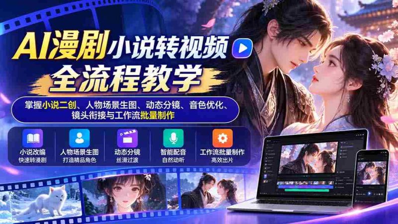 一招掌握AI漫剧小说转视频全技巧:从小说二创到音色优化,解锁场景生图与动态分镜艺术-有道网创