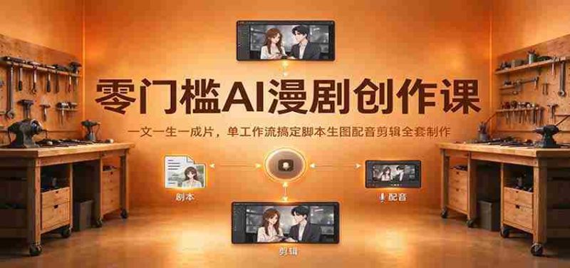 零门槛AI漫剧创作课:一文一生一成片,单工作流搞定脚本生图配音剪辑全套制作-有道网创
