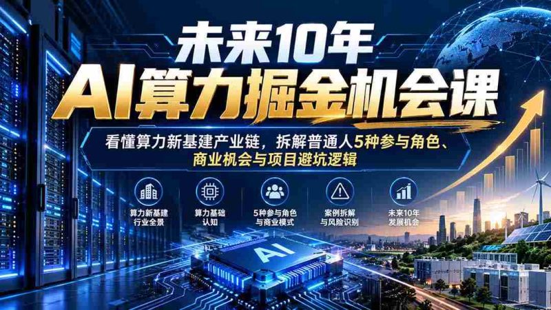 解码未来十年AI算力投资风口:深入剖析算力基础设施产业链,揭秘大众五重参与途径、商机洞察及项目风险规避策略-有道网创