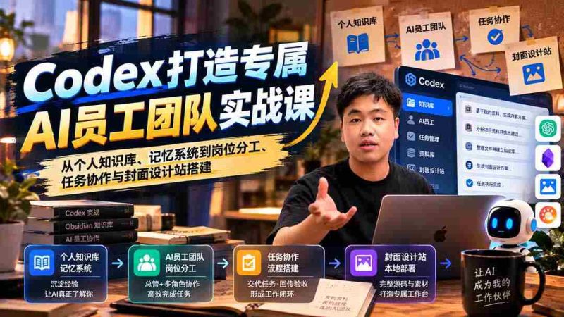 零水印】Codex定制AI团队实战教程:构建个人知识库、优化记忆系统及岗位协作与封面设计平台搭建-有道网创