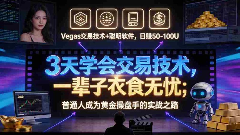 三天精通“顺势交易法”,智能软件助力,新手轻松掌握市场动向,日赚30-100美元,长期稳定盈利-有道网创
