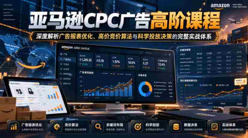 揭秘亚马逊CPC广告精英课程：全方位解析报表优化策略、顶级竞价算法及精准投放决策实战指南-有道网创