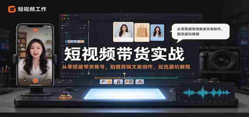 零基础短视频带货全攻略:打造热门账号,学会拍摄剪辑与文案,流量投放技巧与避坑指南-有道网创