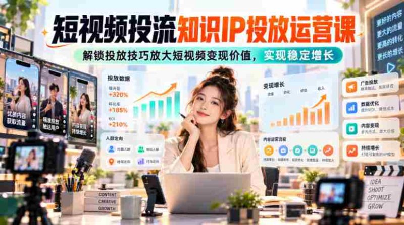 短视频流量运营秘籍：掌握投放策略，提升变现效能，助力持续增收-有道网创