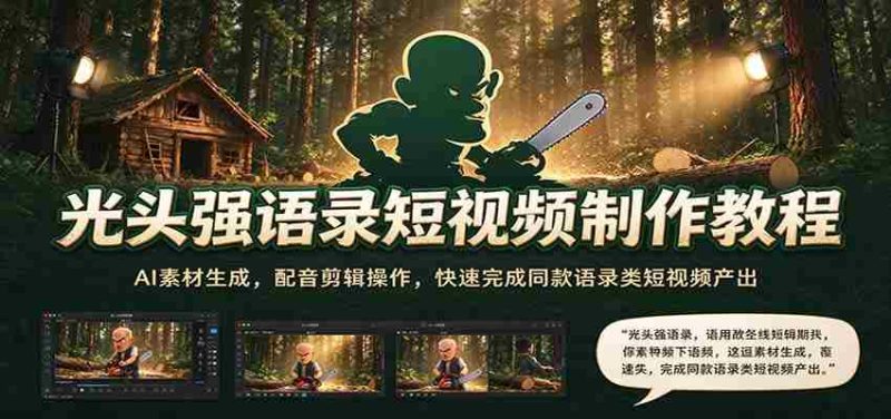 打造光头强经典台词短视频:AI素材轻松生成,配音剪辑技巧,速成语录风短视频制作指南-有道网创