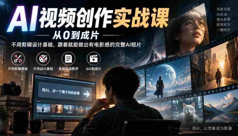 零基础也能轻松上手!AI视频制作全攻略,零剪辑设计,轻松打造电影级AI短片-有道网创