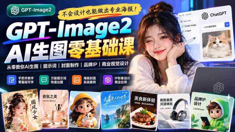 轻松上手专业海报制作!GPT-Image2带你零基础掌握AI绘图、关键词运用、封面打造及品牌视觉设计技巧-有道网创