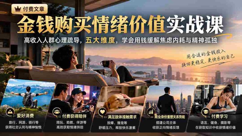 解锁情绪价值投资之道:高净值人士心理调适秘籍,五大策略,巧用金钱消解焦虑与心灵寂寞-有道网创