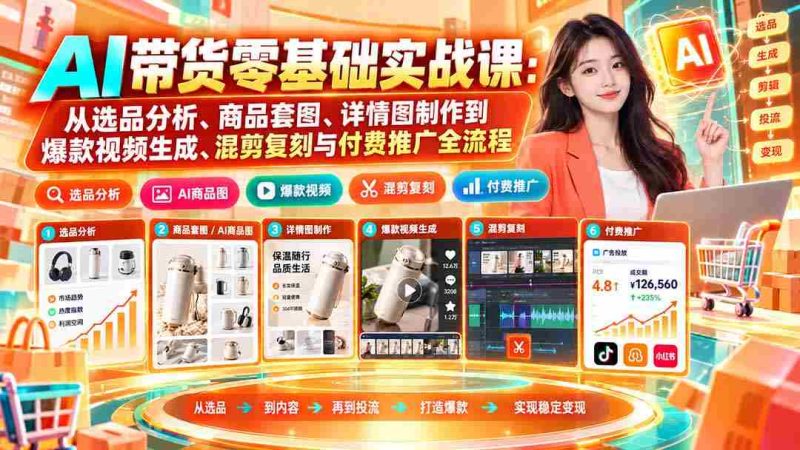 初学者必看!AI助力带货攻略:全方位解析选品、美图制作、爆款视频制作及推广策略-有道网创