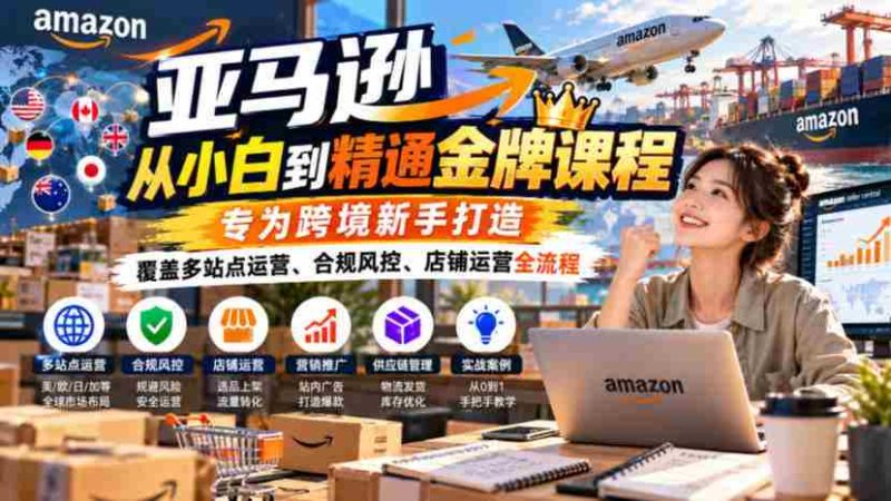 解锁跨境电商高手之路:亚马逊小白进阶指南,全面解析多平台运营、合规策略与店铺管理全链条-有道网创