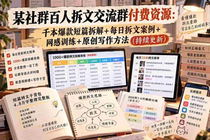 十月社群盛宴:千人拆文精英圈,海量爆款短篇解析+实战拆文案例+网感锤炼+独家原创写作秘籍揭晓-有道网创