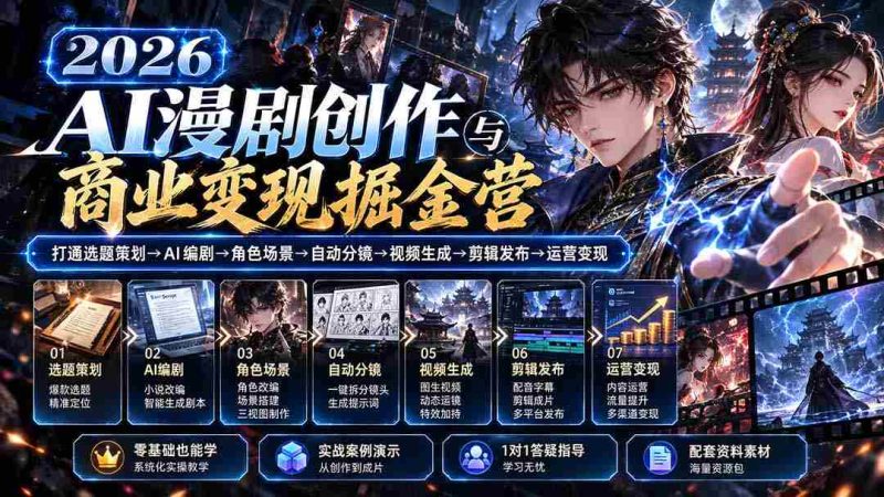2026AI影视盛宴】从创意构思到商业盈利,漫剧制作全流程深度解析与实战技巧-有道网创