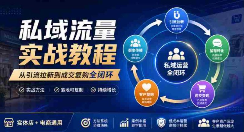 全方位私域流量操作指南:从吸粉到回购,实体电商两开花-有道网创