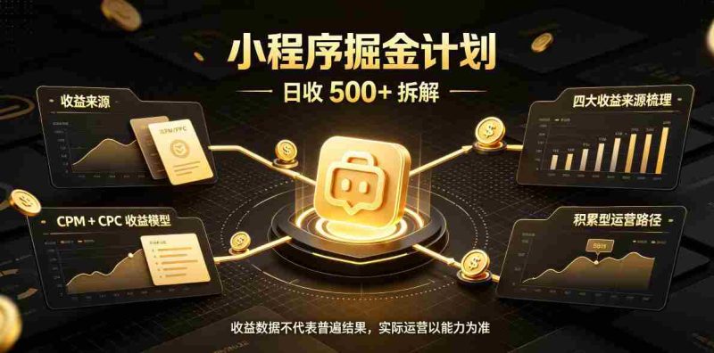 揭秘：日进斗金的小程序推广攻略，腾讯官方保障收益，高客户留存，持续稳定获利-有道网创
