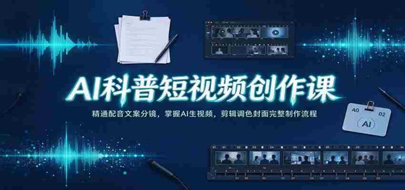 揭秘AI短视频制作秘籍:精通配音文案及分镜技巧,轻松驾驭AI生成视频,全流程剪辑调色封面制作攻略-有道网创